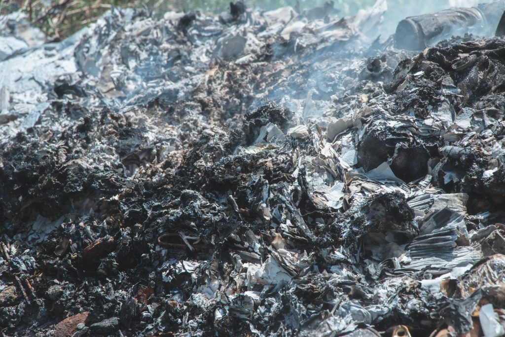 burnt rubbish